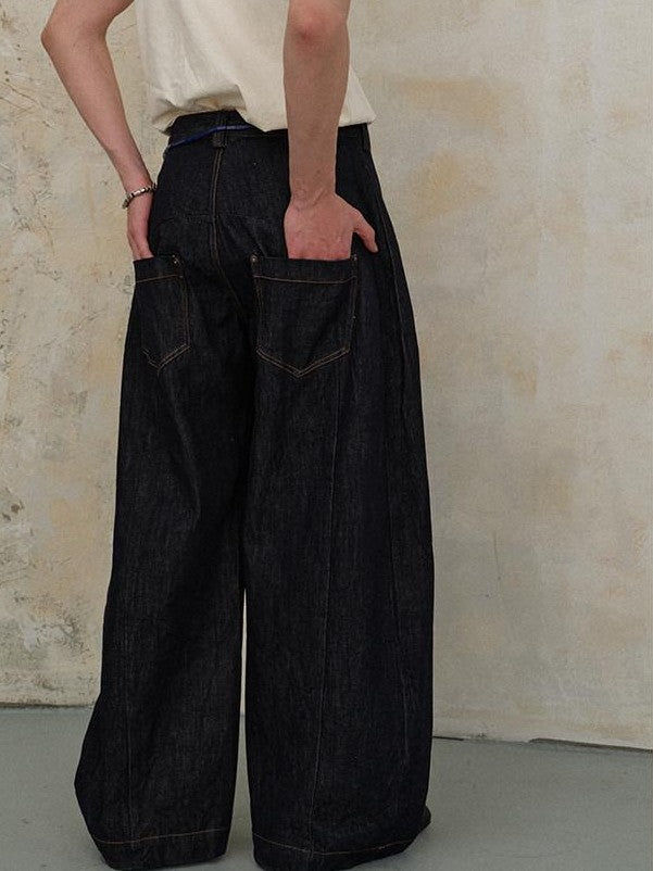 soknot Deep Indigo Washed Anti Fade Sculpted Midrise Men's Cotton Straight Jeans