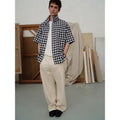 soknot_Designer_Short_Sleeve_Loose_Plaid_Casual_Men's_Cotton_Linen_Flannel_Shirts_MISSTT