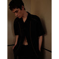 soknot_Matte_Black_Jacquard_Cuban_Collar_Loose_Fit_Men's_Cotton_Blend_Linen_Shirts_MISSTT