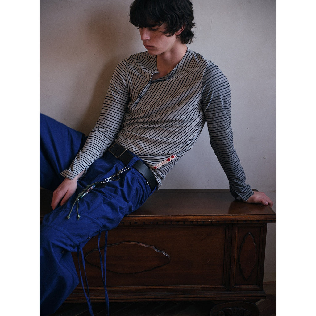 soknot_Navy_Blue_Horizontal_Stripe_Asymmetric_Placket_Men's_Long_Sleeve_T-shirts_MISSTT
