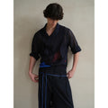 soknot_Navy_Oversized_Asymmetrical_Placket_Sheer_Men's_Mesh_Long_Sleeve_T-shirts_MISSTT