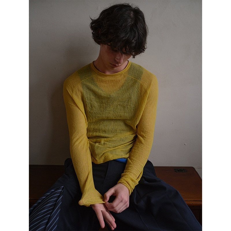 soknot_Red_Blue_Yellow_Sheer_Slim_Fit_Men's_Knit_Long_Sleeve_T-shirts_MISSTT