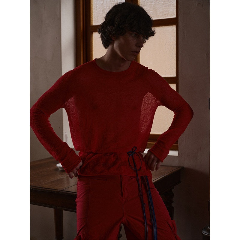 soknot_Red_Blue_Yellow_Sheer_Slim_Fit_Men's_Knit_Long_Sleeve_T-shirts_MISSTT