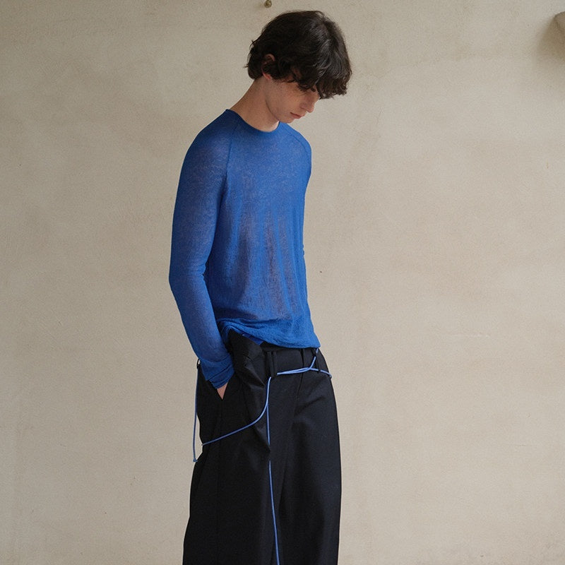 soknot_Red_Blue_Yellow_Sheer_Slim_Fit_Men's_Knit_Long_Sleeve_T-shirts_MISSTT