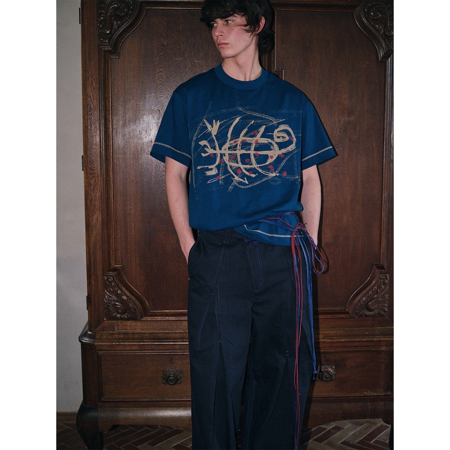 soknot_Tibetan_Scorpion_Print_Men's_Pure_Cotton_Short_Sleeve_T-shirts_MISSTT