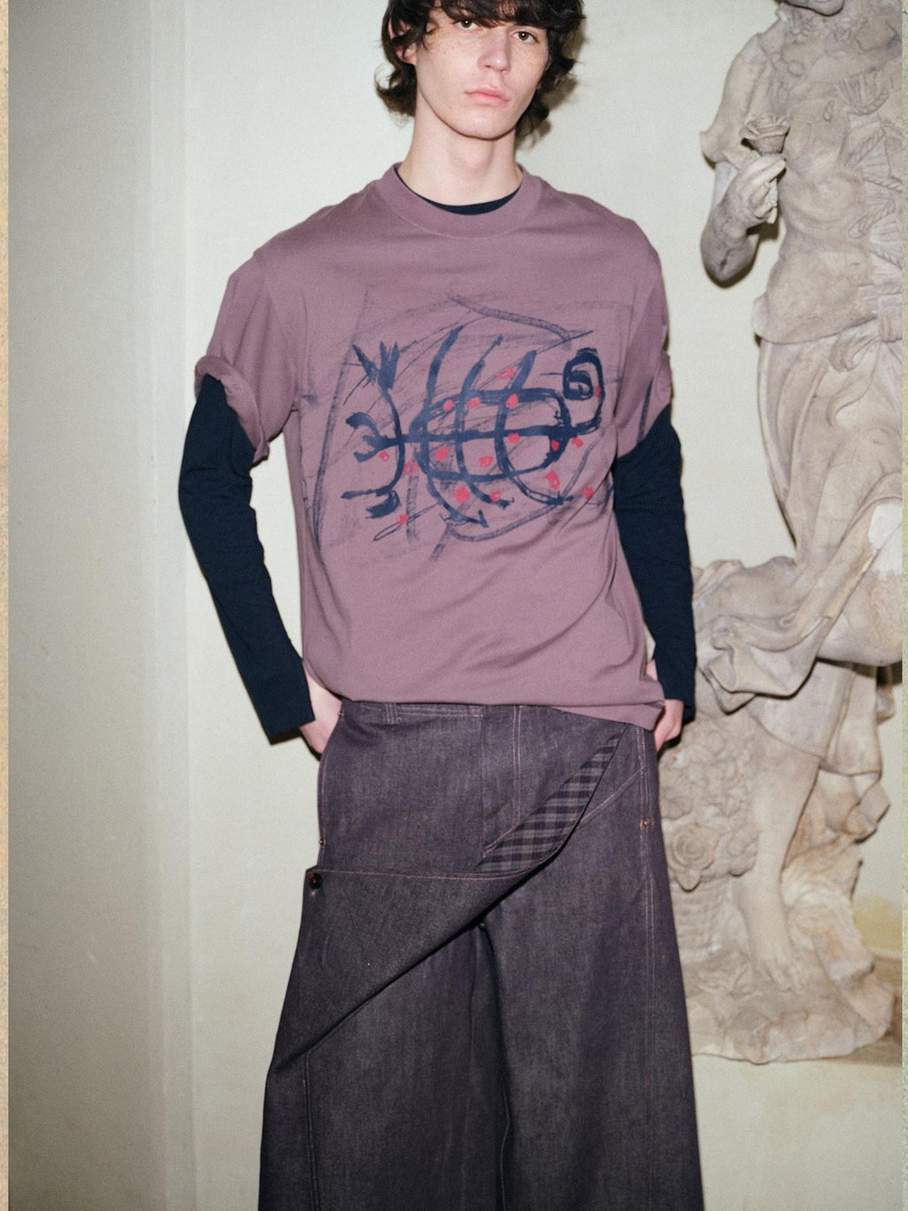 soknot Tibetan Scorpion Print Men's Pure Cotton Short Sleeve T-shirts