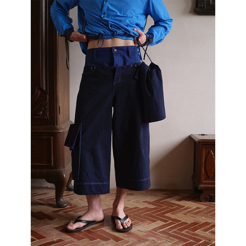 soknot_Wide_Leg_Detachable_Large_Pocket_Cropped_Men's_Denim_Relaxed_Jeans_MISSTT